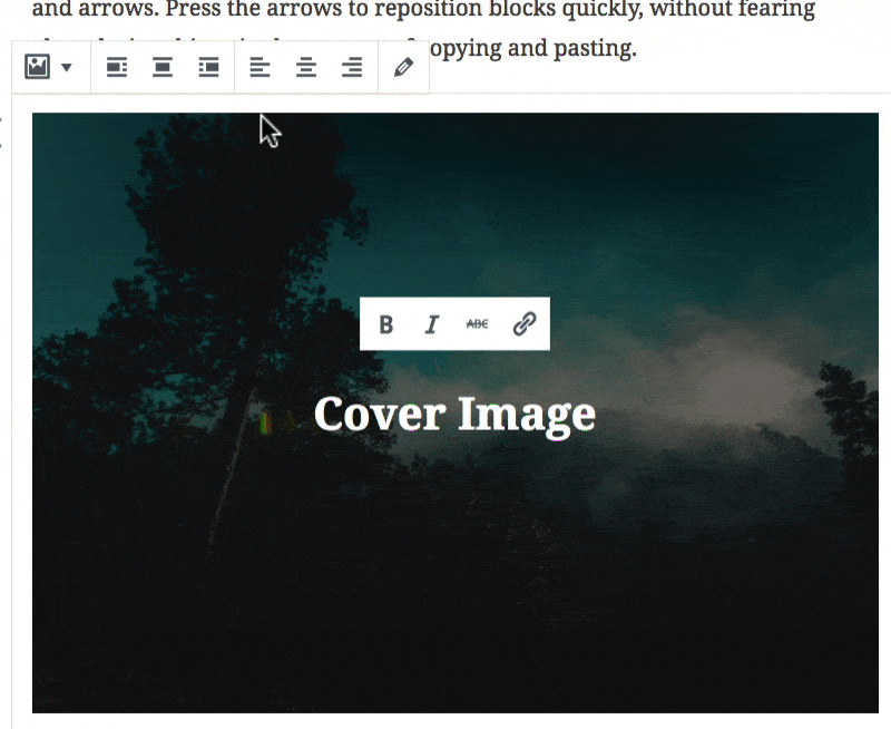 Cover image text alignment example